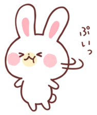 love love white rabbit 2 sticker #12011479