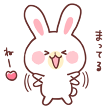 love love white rabbit 2 sticker #12011482