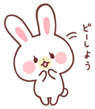 love love white rabbit 2 sticker #12011484