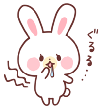 love love white rabbit 2 sticker #12011485
