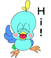 Happy Blue Bird [Fuku] English sticker #12012750