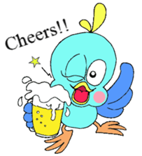Happy Blue Bird [Fuku] English sticker #12012754