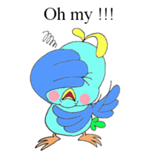 Happy Blue Bird [Fuku] English sticker #12012768