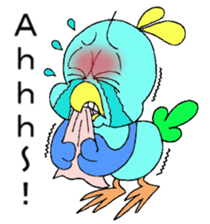 Happy Blue Bird [Fuku] English sticker #12012770