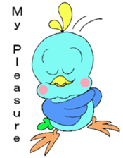 Happy Blue Bird [Fuku] English sticker #12012771