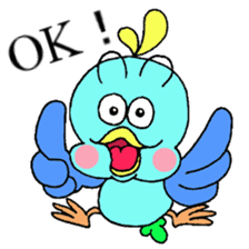 Happy Blue Bird [Fuku] English sticker #12012781