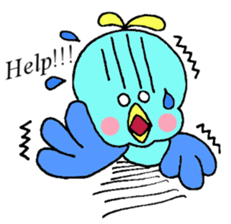 Happy Blue Bird [Fuku] English sticker #12012787