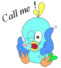 Happy Blue Bird [Fuku] English sticker #12012789