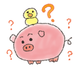 Daily life of a pig and the small bird sticker #12013121