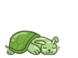 Green Little rabbit Turtle sticker #12014702