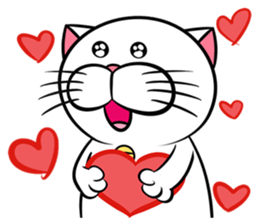 Stupid Fat White Cat 2 sticker #12015101