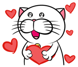 Stupid Fat White Cat 2 sticker #12015101