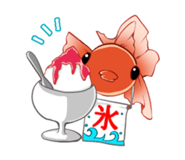Goldfish and Summer sticker #12016170