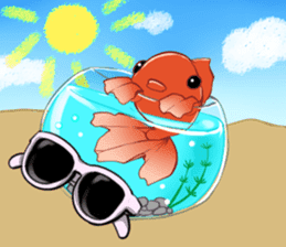 Goldfish and Summer sticker #12016186