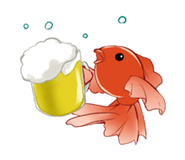 Goldfish and Summer sticker #12016192