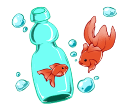 Goldfish and Summer sticker #12016195