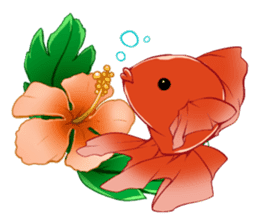 Goldfish and Summer sticker #12016200