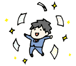 Cheerful office worker sticker #12018768