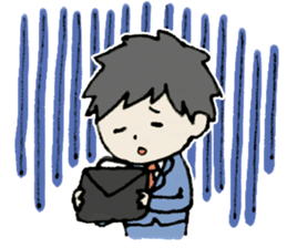 Cheerful office worker sticker #12018769