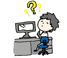 Cheerful office worker sticker #12018771