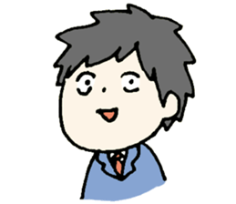 Cheerful office worker sticker #12018772
