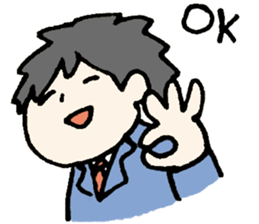 Cheerful office worker sticker #12018776