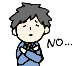 Cheerful office worker sticker #12018777