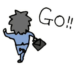 Cheerful office worker sticker #12018780