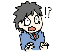 Cheerful office worker sticker #12018782