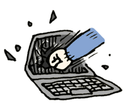 Cheerful office worker sticker #12018783