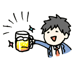 Cheerful office worker sticker #12018785
