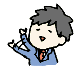Cheerful office worker sticker #12018787