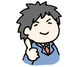 Cheerful office worker sticker #12018788