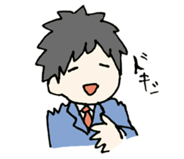 Cheerful office worker sticker #12018792