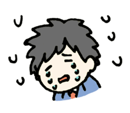 Cheerful office worker sticker #12018796
