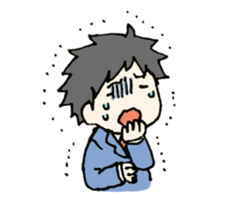 Cheerful office worker sticker #12018799