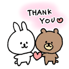 rabbit and bear heartwarming sticker. sticker #12019292