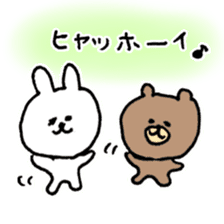 rabbit and bear heartwarming sticker. sticker #12019294