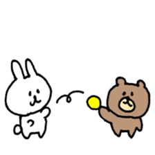 rabbit and bear heartwarming sticker. sticker #12019321