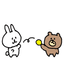 rabbit and bear heartwarming sticker. sticker #12019321