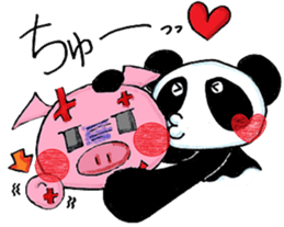 cute panda and pig sticker #12019747