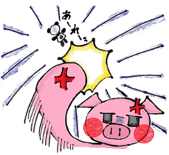 cute panda and pig sticker #12019749