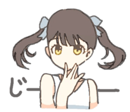 twin-tail girl sticker #12020195