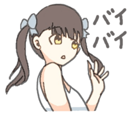 twin-tail girl sticker #12020199