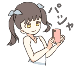 twin-tail girl sticker #12020225