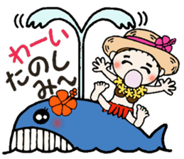 Hawaiian Girl ocyame of summer 1 sticker #12020490