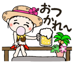 Hawaiian Girl ocyame of summer 1 sticker #12020503
