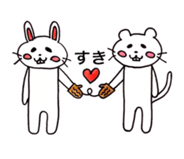 shiro usagi-san and shiro nezumi-san sticker #12023003