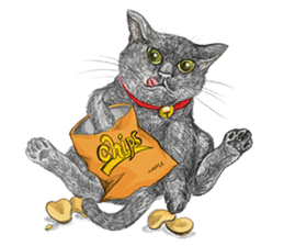 Black Addy Meow sticker #12024814