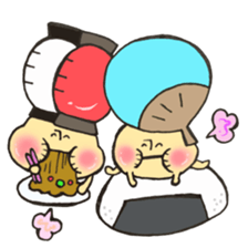Mr. Bon dance mushroom sticker #12025119